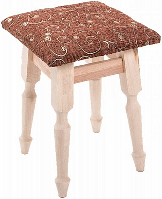 Табурет Комби коричневый с принтом / бук 