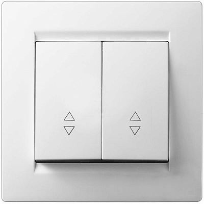 Перемикач прохідний двоклавішний UP! (Underprice) One без підсвітки 220В білий 706-0202-106