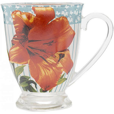 Чашка стеклянная Красная Лилия 330 мл