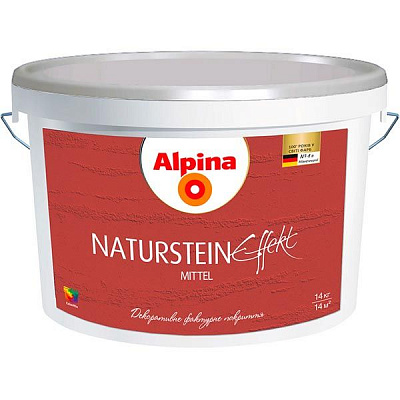 Декоративная штукатурка моделирующая Alpina Effekt Naturstein mittel 7 кг белый