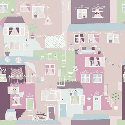 Шпалери вінілові гарячого тиснення Decoprint kids house rose EP1057 0,53x10,05 м