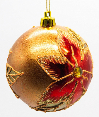 Шар новогодний Лилия d80 3123 80 мм золото 3123