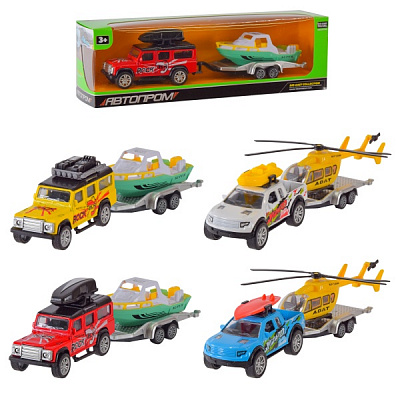 Машинка Автопром 1:50 з причепом AP7456