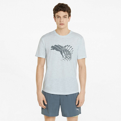 Футболка Puma RUN LOGO SS TEE M 52140120 р.M голубой