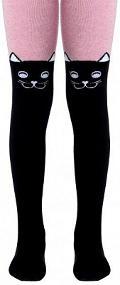 Колготки детские Conte-Kids 466 р.104-110 черно-розовый 