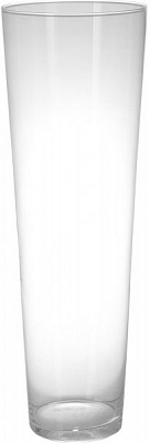 Ваза стеклянная прозрачная стеклянная 17х50 см