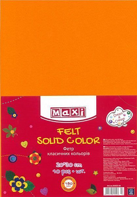 Фетр Maxi 1 шт. MX61622-39 2 мм 20х30 см ярко-оранжевый