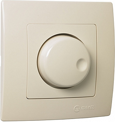 Светорегулятор поворотный Makel Lilium Natural Kare 600Вт IP20 крем 32010011