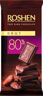 Шоколад Roshen чорний Brut 80% 85г