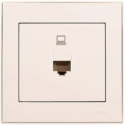 Розетка компьютерная Lezard Rain крем 703-0388-139