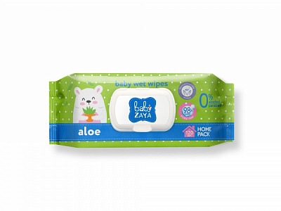 Детские влажные салфетки Baby Zaya Алоэ 120 шт.