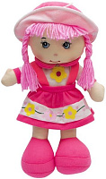 Лялька Девілон 860777 м'яконабивна з вишитим обличчям 36 см рожева