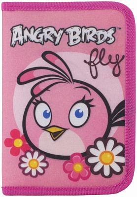 Пенал Angry Birds АВ03377 Cool For School розовыйс принтом