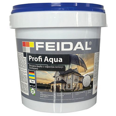 Краска силиконовая Feidal Profi Aqua прозрачная мат база под тонировку 1л