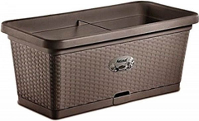 Вазон пластиковий Stefanplast Natural прямокутний 66л коричневий (75351)