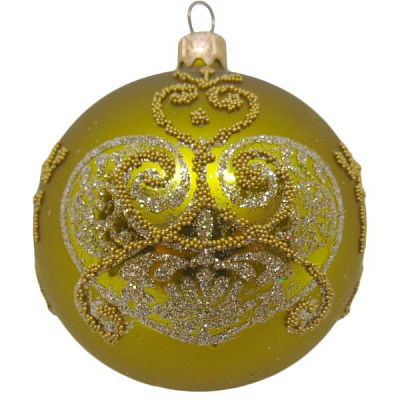 Куля новорічна d80 8780-1H-1 зелене яблуко