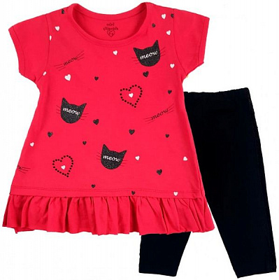 Комплект Mini Citlenbir 9162 Meow р.98 малиновий