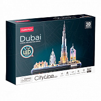 3D-пазл CubicFun City Line с LED-підсвіткою Дубай L523h
