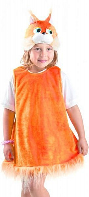 Костюм карнавальный КАРНАВАЛІЯ Белочка р.116 оранжевый 89001 
