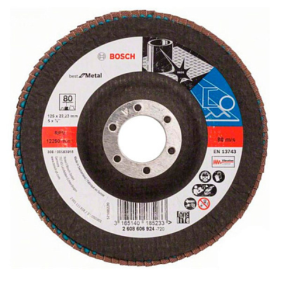 Круг лепестковый Bosch   125 мм P80 2608606924