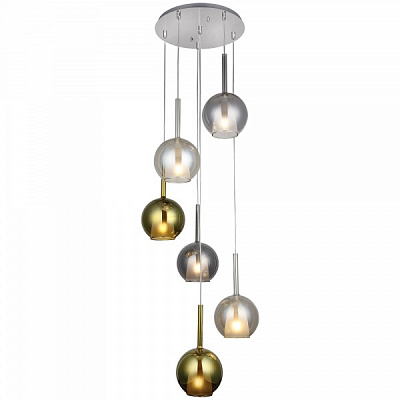 Люстра подвесная Vio Concept by LUCEA Fanza 6x40 Вт Е27 хром 1481-51-06 