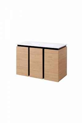 Тумба подвесная Сансервіс Black wood 100 с умывальником Элит 100