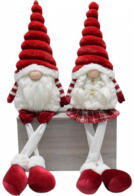 Декорация новогодняя Гном сидящий 65 см