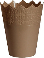 Горшок Оранжерея для вазонов «Корона» круглый 2л кремовый 