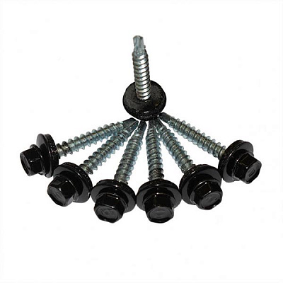 Саморез со сверлом по дереву 4,8x35 мм черный