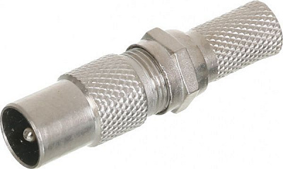 Конектор EMT Перехідник ТВ штекер - F гніздо 1 шт. + конектор 1 шт. (комплект)чорний ТВ к-т