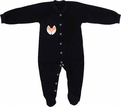Комбинезон детский Фламинго интерлок р.56 черный 062-222-16 