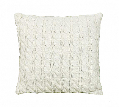 Подушка декоративная Косы 33x33 см кремовый 