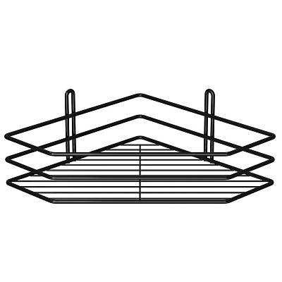 Полиця кутова 25 см 1-ярусна чорна (ПВ-25133)