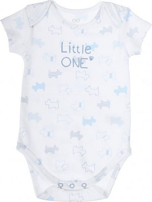 Боді дитяче Фламінго ясельне Собачки р.68 біло-блакитний 136-222-13