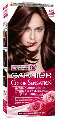 Крем-фарба для волосся Garnier Color Sensation 4.12 Перламутровий каштановий 110 мл