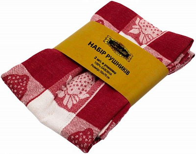 Набор полотенец кухонных Клубника 2 шт. 50x70 см Zastelli белый с красным 