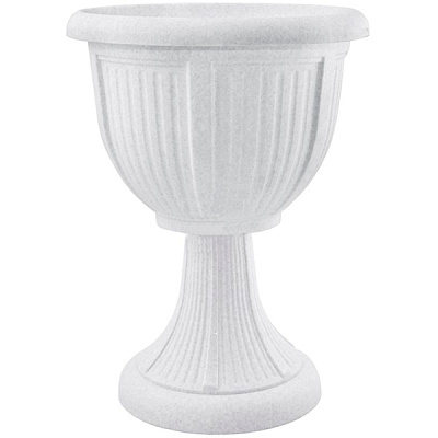 Вазон пластиковый Алеана Леон глубокий круглый 6л белый с серым (114008) 