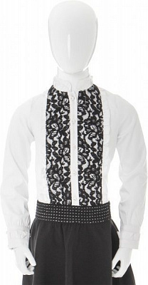 Блуза Зиронька р.128 белый с черным 3641-2 