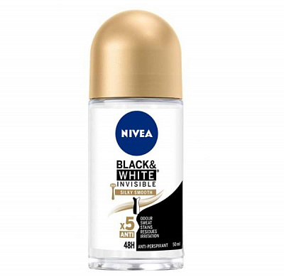 Антиперспирант для женщин Nivea Чорне та біле Гладкий шовк 50 мл