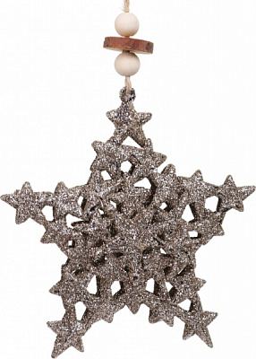 Декоративная подвеска Звезда с декором 12 см бронзовый NY21112