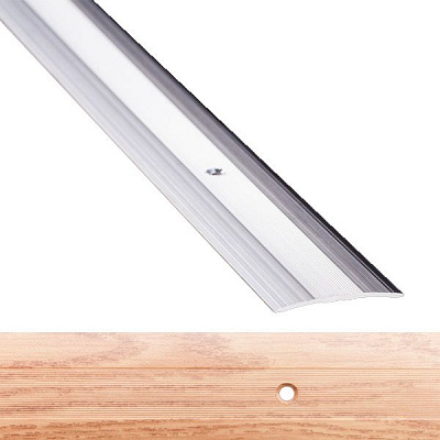 Порожек алюминиевый 1-А Лугалпроф профилированный с отверстиями 3х40x900 мм дуб альпийский