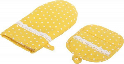 Прихватка-варежка Горох желтый Прованс 