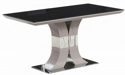 Стол обеденный Космо DT2020-1 1400х800х760 капучино глянец/черное стекло 