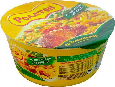 Лапша Роллтон яичная с курицей по-домашнему (4820179251616) 