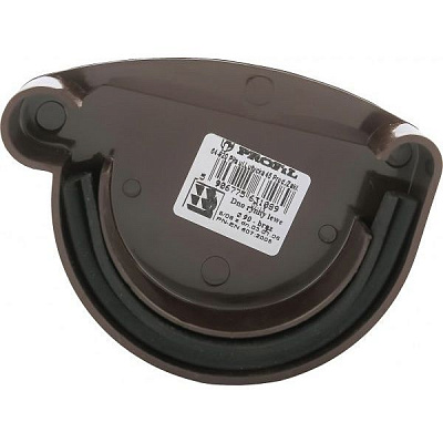 Заглушка желоба левая PROFiL 90 мм коричневый 