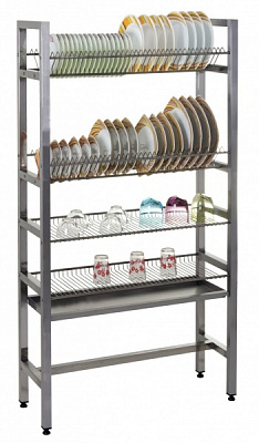 Стелаж виробничий сушарка СжСВ-М-2Т+2С КИЙ-В Про 290x600x1550 мм нержавіюча сталь