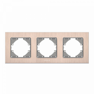 Рамка трехместная Videx Binera горизонтальная медный VF-BNFRA3H-CP