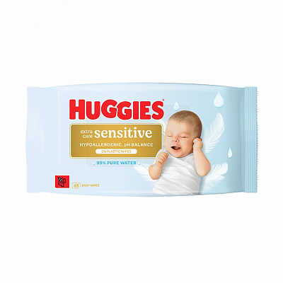 Детские влажные салфетки Huggies Extra Care Sensitive 48 шт.