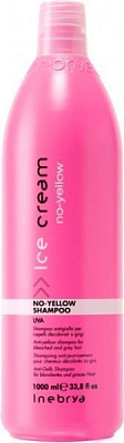 Шампунь INEBRYA No Yellow Shampoo для обесцвеченных и седых волос 1000 мл