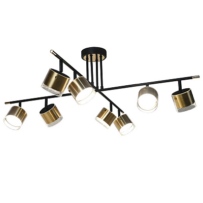 Люстра потолочная Victoria Lighting 8x12 Вт GX53 черный/золото Spit/PL8 gold